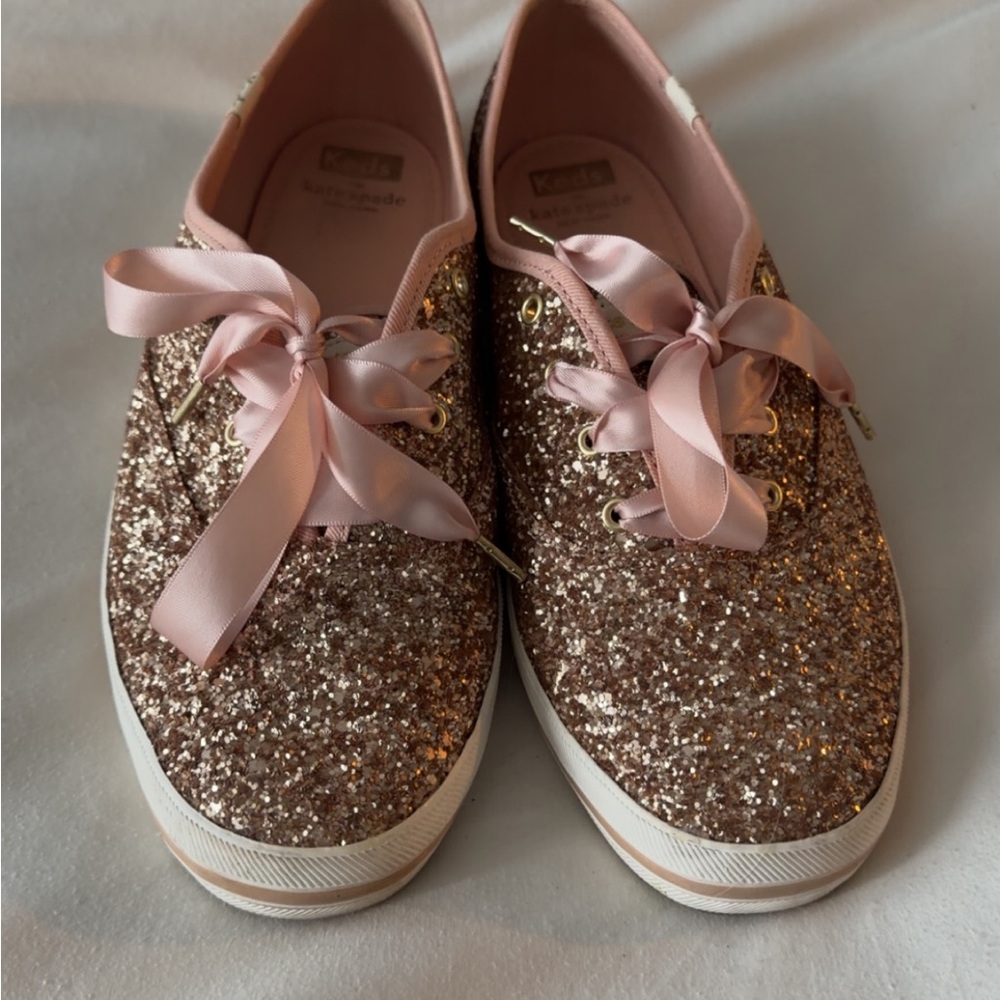 Kate Spade Rose Gold Glitter Sneakers